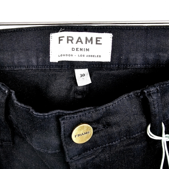 Frame Denim Black Ripped Skinny Jeans NWT - Picture 4 of 15